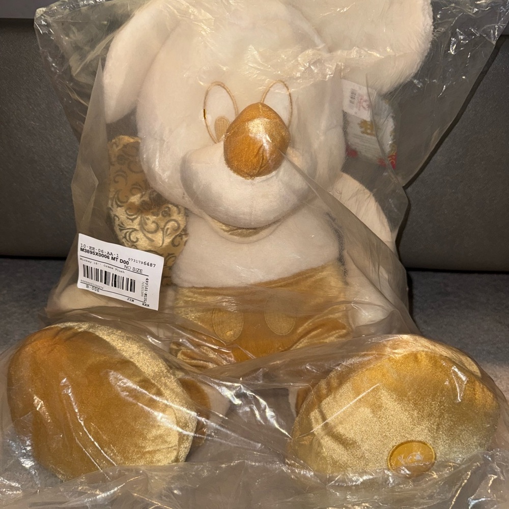 Mickey Mouse Gold and White Plush